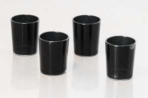 All Black Glass Holder for Votive or Tea Light Candles Table decoration